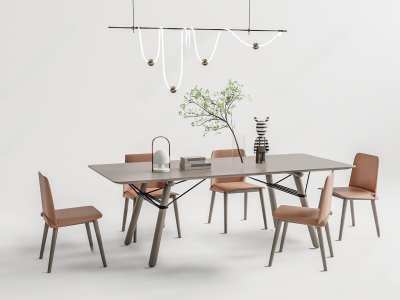 现代餐桌椅3D模型下载